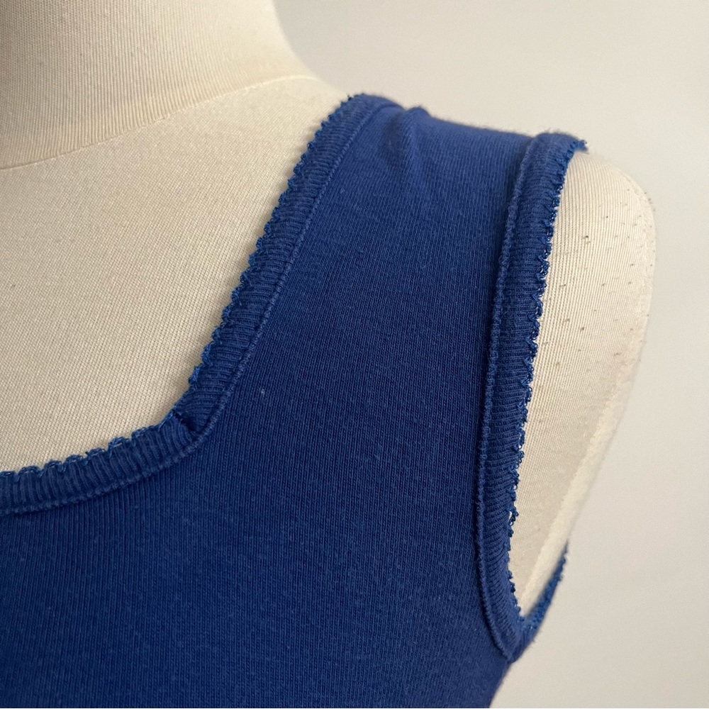 Blue Square Neck Tank Top - Picture 3 of 5